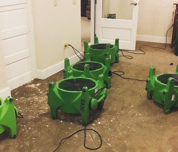 Green Equipment Drying a Water Damage