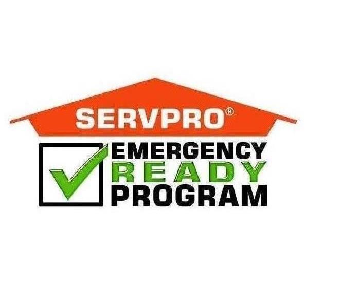 Image of SERVPRO logo and under that, green and black letter stating "Emergency Ready Program" with a checkmark on the left. 