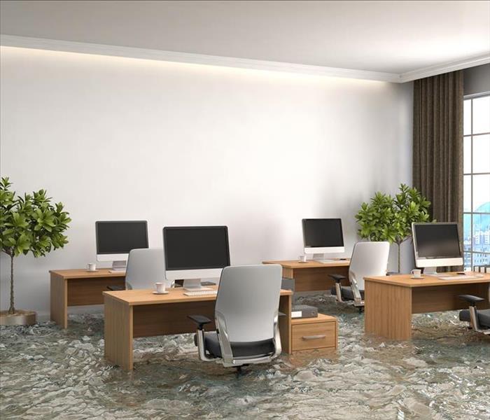 Image of a flooded office 